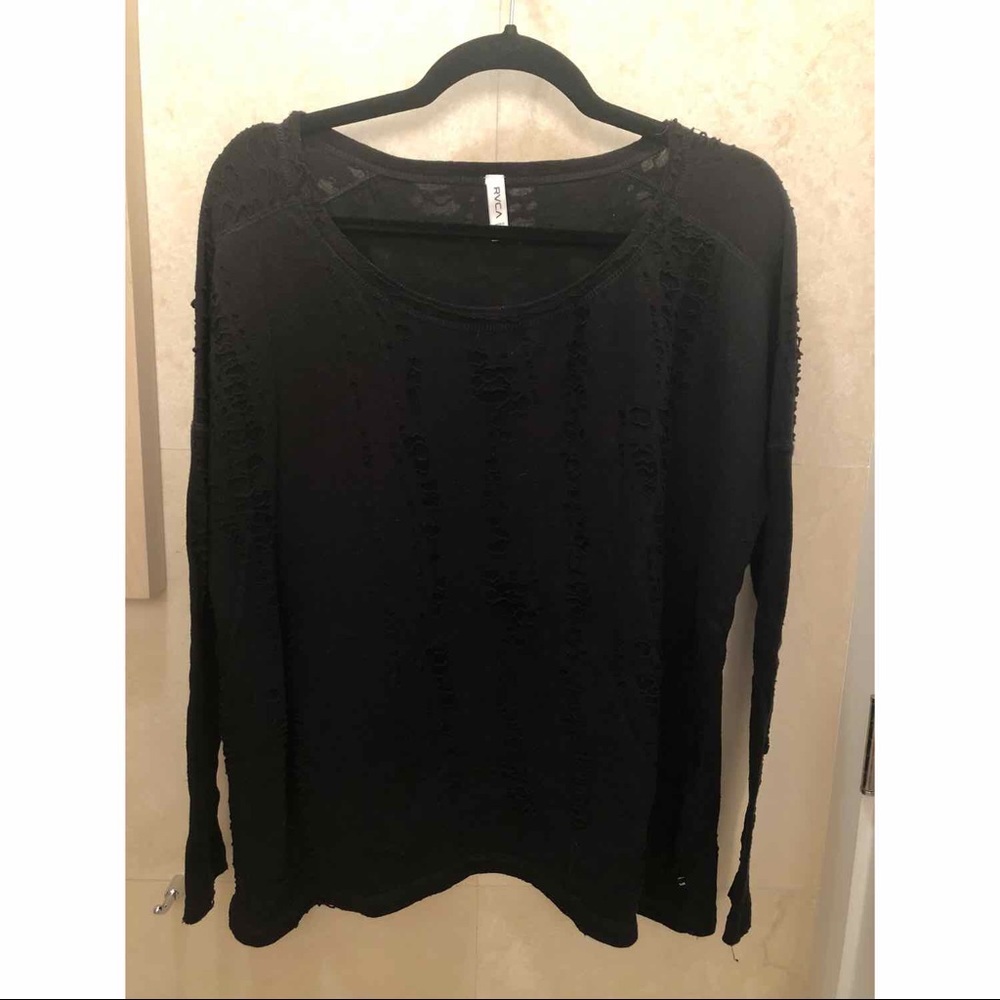 RVCA Distressed Long Sleeve Tee